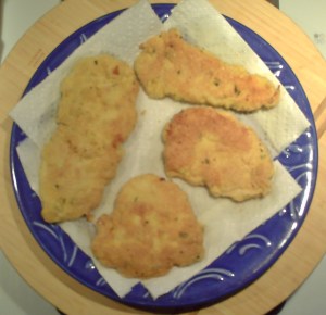 GF 'Breaded' Cutlets on Paper Towel