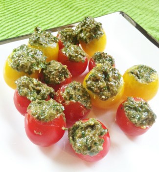 pesto & cherry tomatoes
