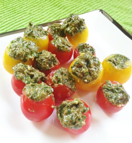pesto & cherry tomatoes