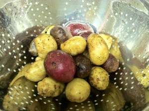 potatoes in colander