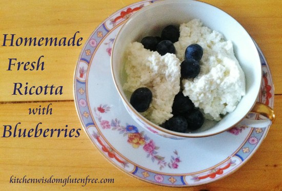 homemade fresh ricotta - w writing